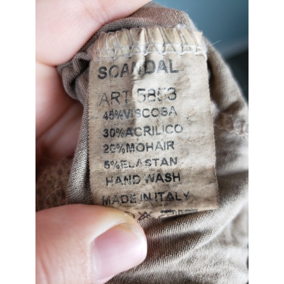 SCANDAL ITALY Women's S Dress Burlap Mohair Lagenlook Lace‎ Coastal Mixed Media - Picture 9 of 9